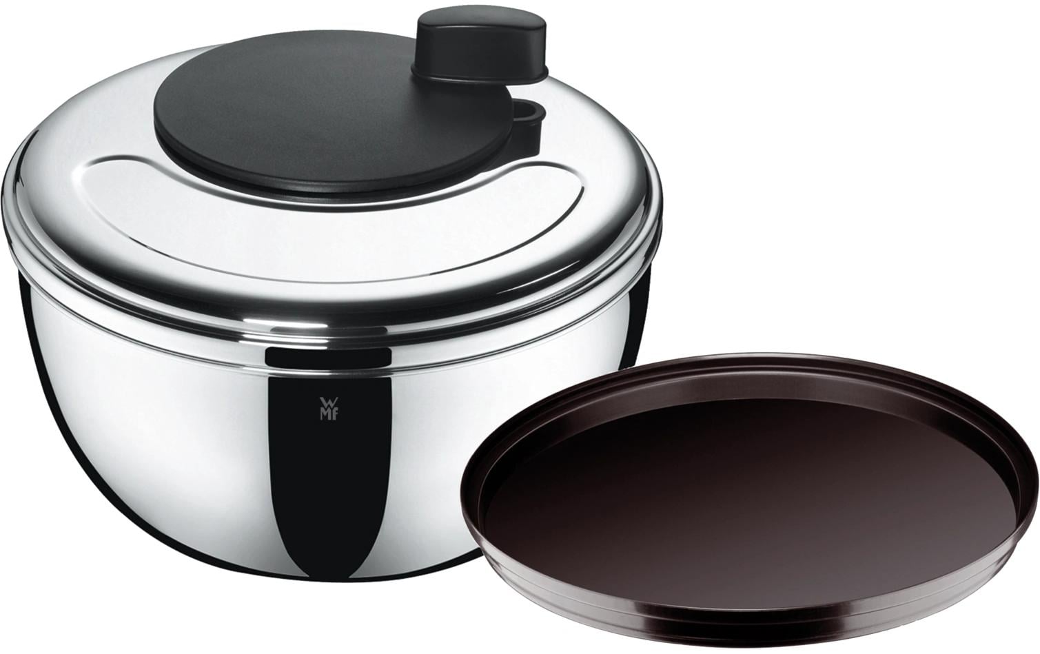 WMF Salatschleuder Gourmet 24 cm, Schwarz/Silber