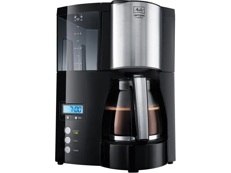 Melitta Filterkaffeemaschine Optima Timer Schwarz/Silber Melitta Filterkaffeemaschine Optima Timer Schwarz/Silber