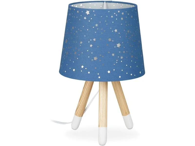 relaxdays Tischlampe Sterne Dunkelblau relaxdays Tischlampe Sterne Dunkelblau