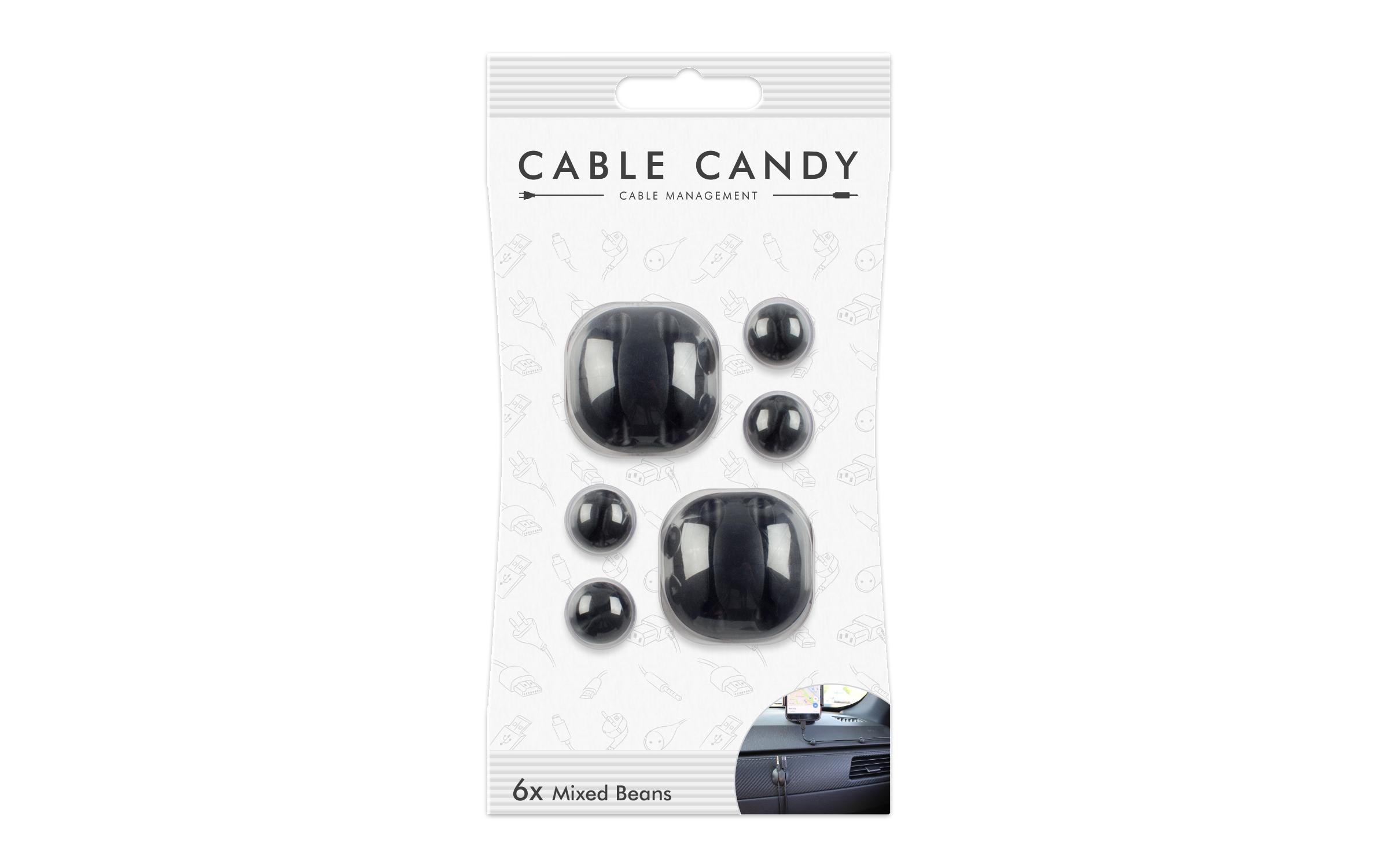 Cable Candy Kabel-Clip Mixed Beans 6x Schwarz