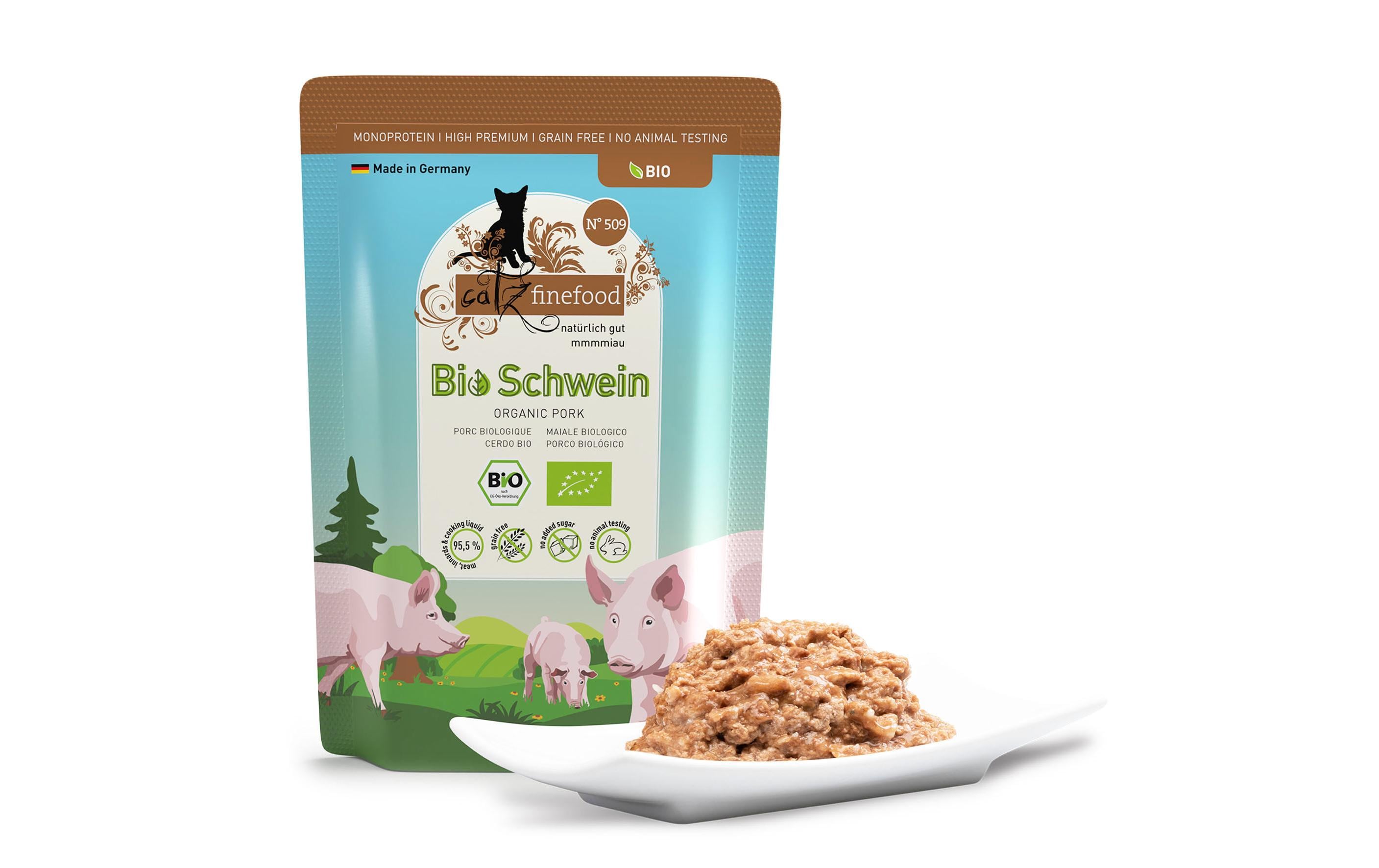 catz finefood Nassfutter Bio No.509 Schwein, 85 g