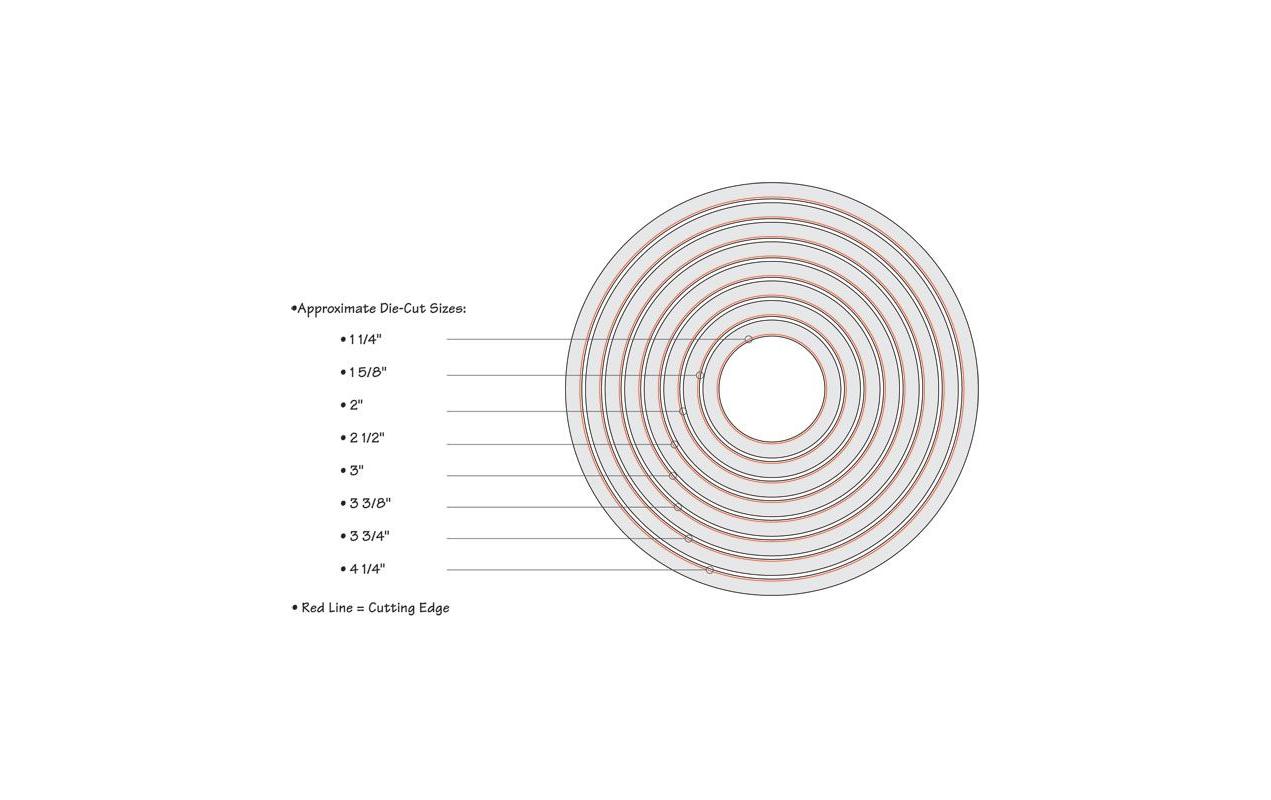 Sizzix Stanzschablone Kreise 8 Stück, diverse Grössen