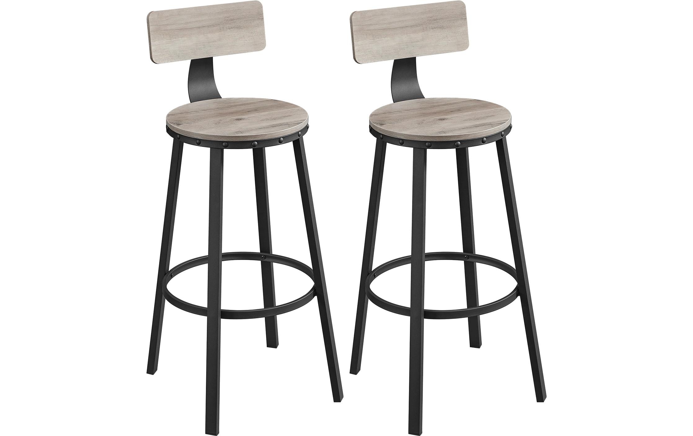 VASAGLE Barhocker 2 Stück 54.5 x 99.8 cm, Schwarz/Grau