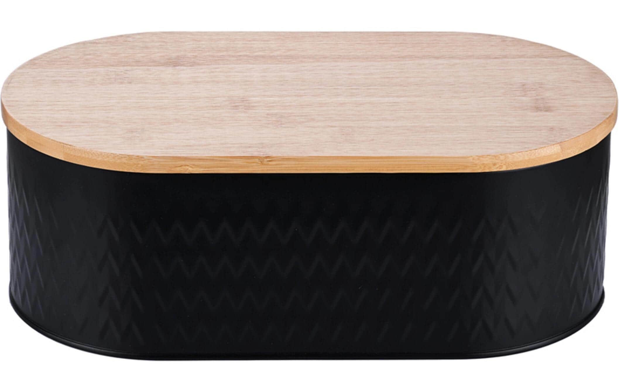 relaxdays Brotkasten mit Schneidebrett Schwarz/Braun