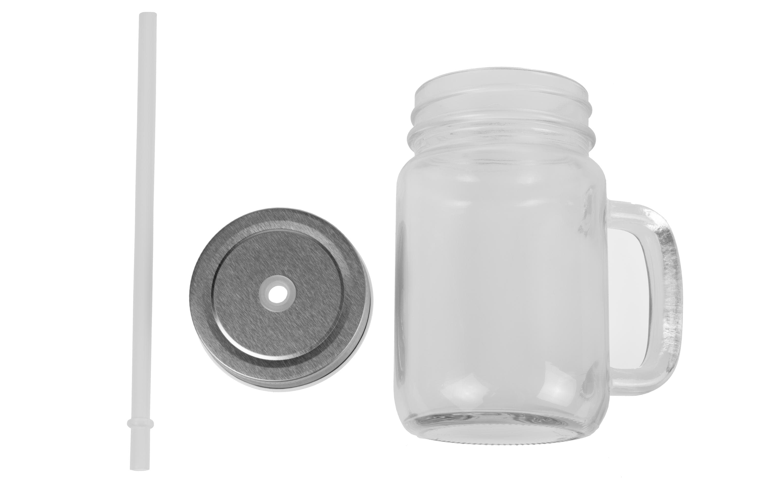 FTM Glasgefäss mit Strohhalm, 430 ml, 1 Stück