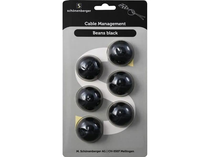 Schönenberger Beans Kabelhalterungen, Ø 29 mm, Schwarz Schönenberger Beans Kabelhalterungen, Ø 29 mm, Schwarz