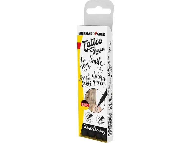 Eberhard Faber Tattoostift Skinlettering 4 Stück, Schwarz Eberhard Faber Tattoostift Skinlettering 4 Stück, Schwarz