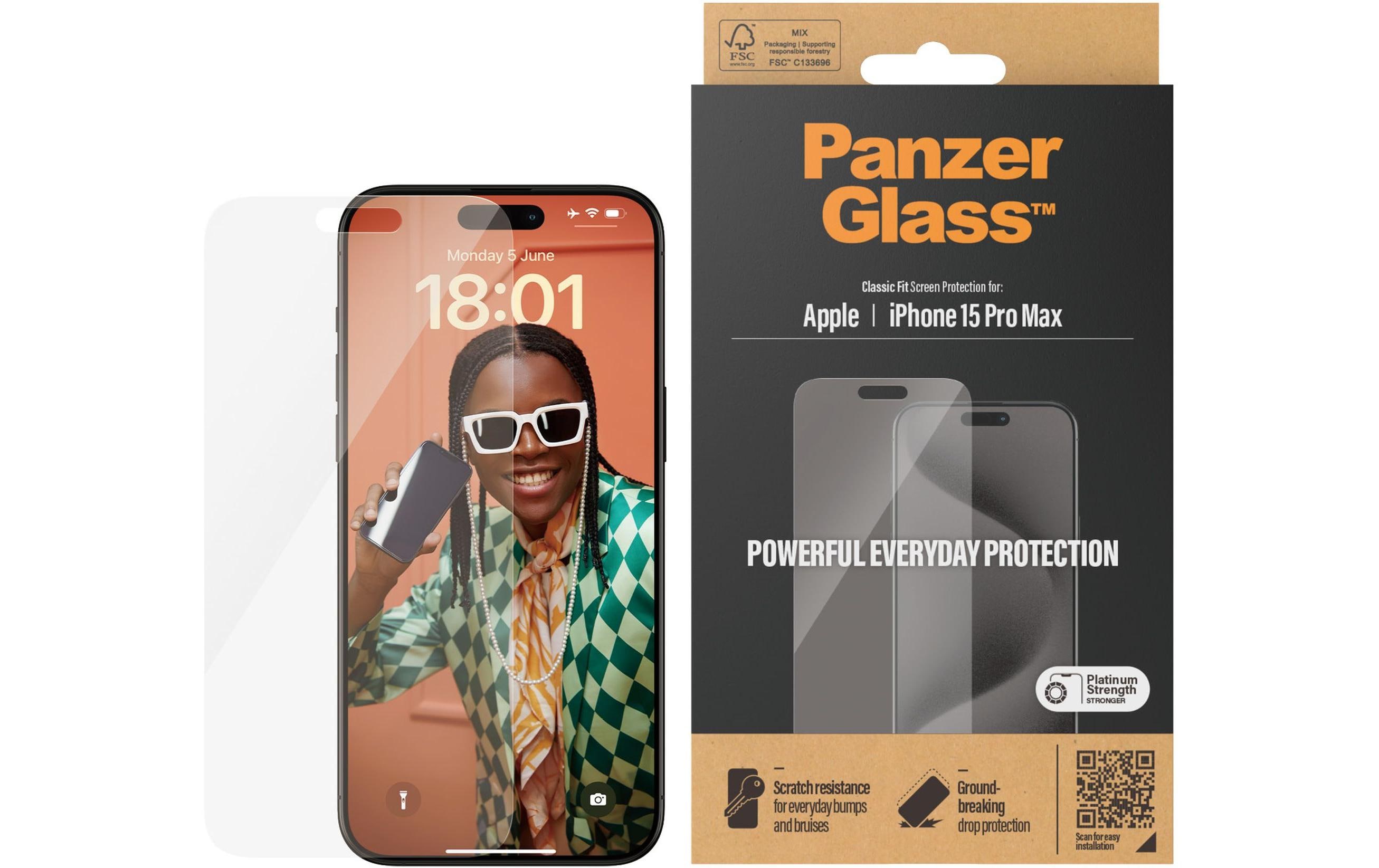 Panzerglass Displayschutz Classic Fit iPhone 15 Pro Max Panzerglass Displayschutz Classic Fit iPhone 15 Pro Max
