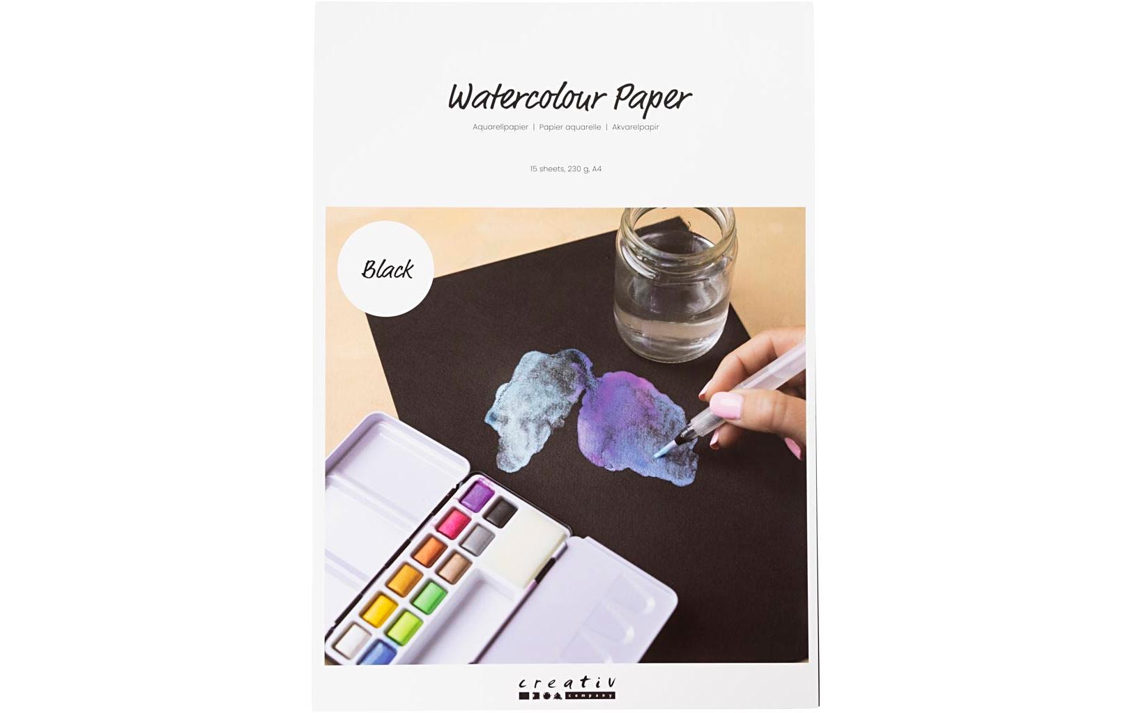 Creativ Company Aquarellpapier A4, Schwarz Creativ Company Aquarellpapier A4, Schwarz