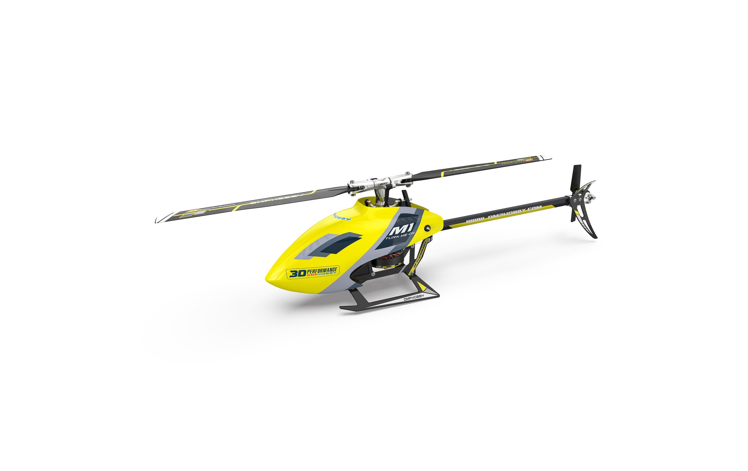 OMPHobby Helikopter M1 EVO Flybarless, 3D, Gelb BNF OMPHobby Helikopter M1 EVO Flybarless, 3D, Gelb BNF