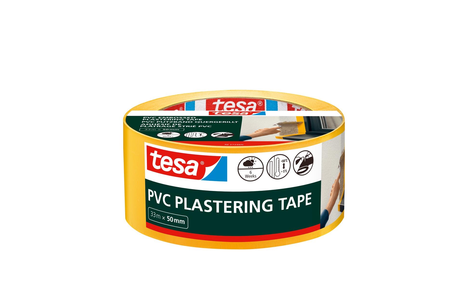 tesa PVC Putzband Quergerillt, 33 m x 50 mm
