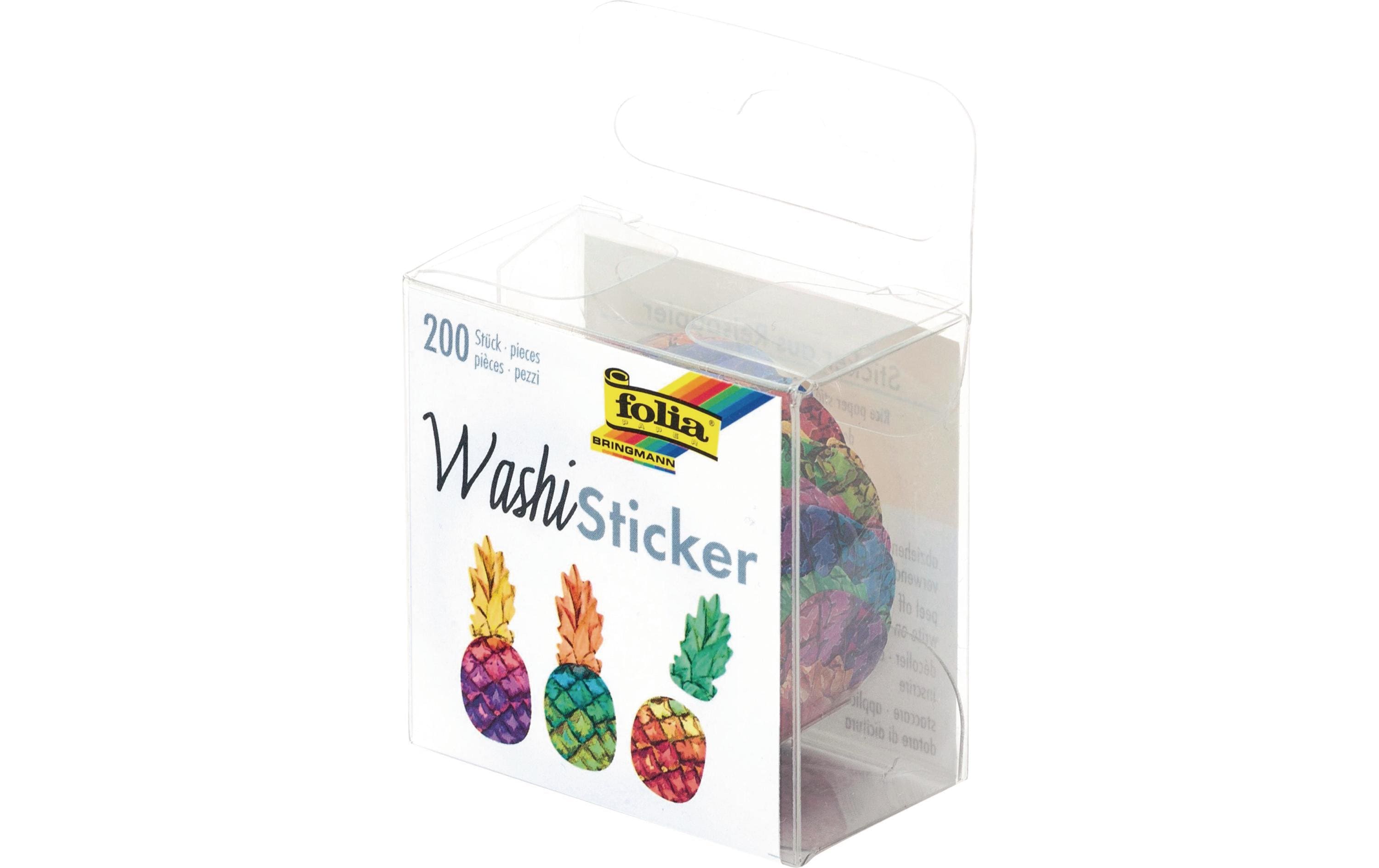 Folia Sticker auf Rolle Washi Ananas, 200 Stück