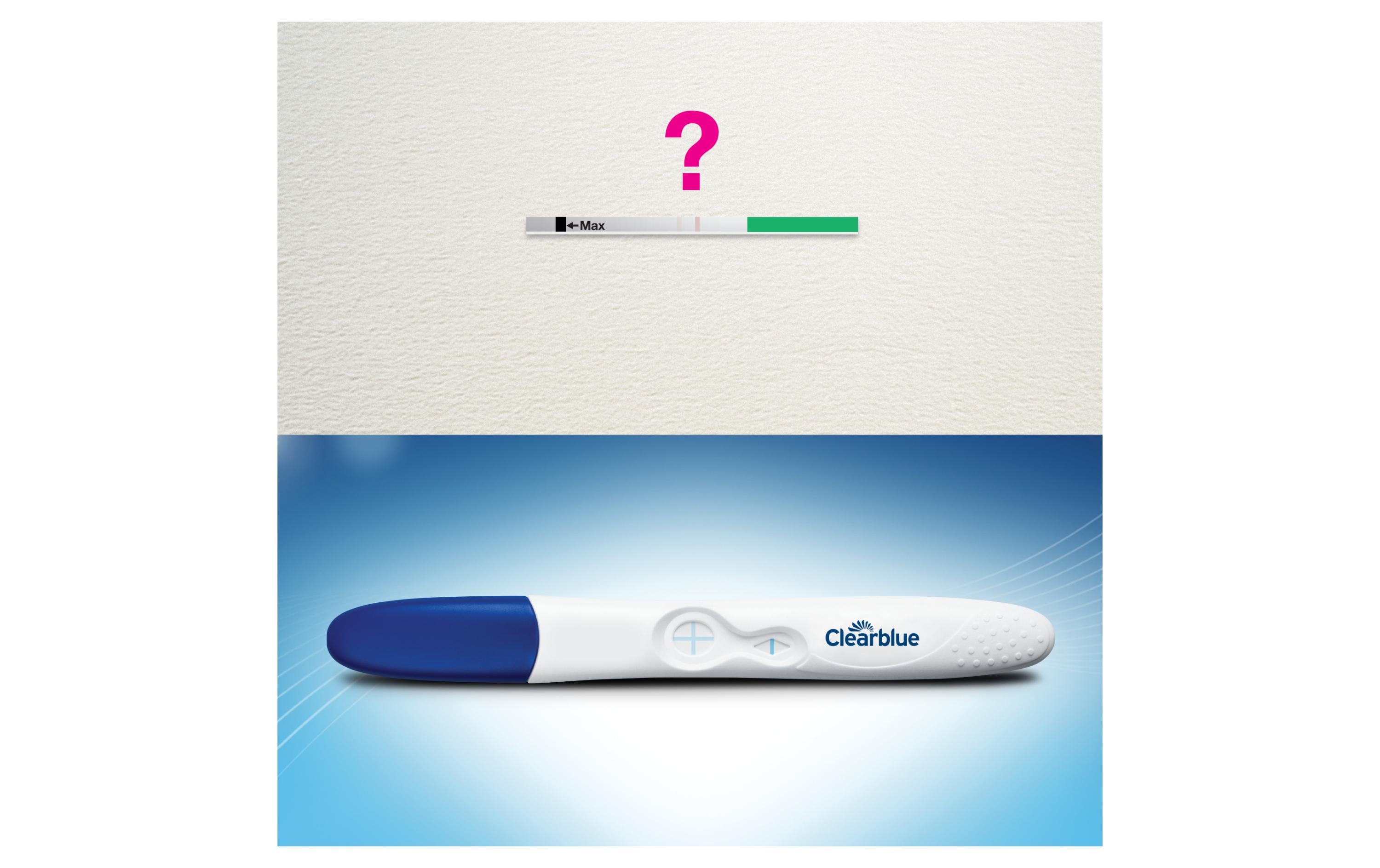 Clearblue Schwangerschaftstest mit verfärbender Spitze