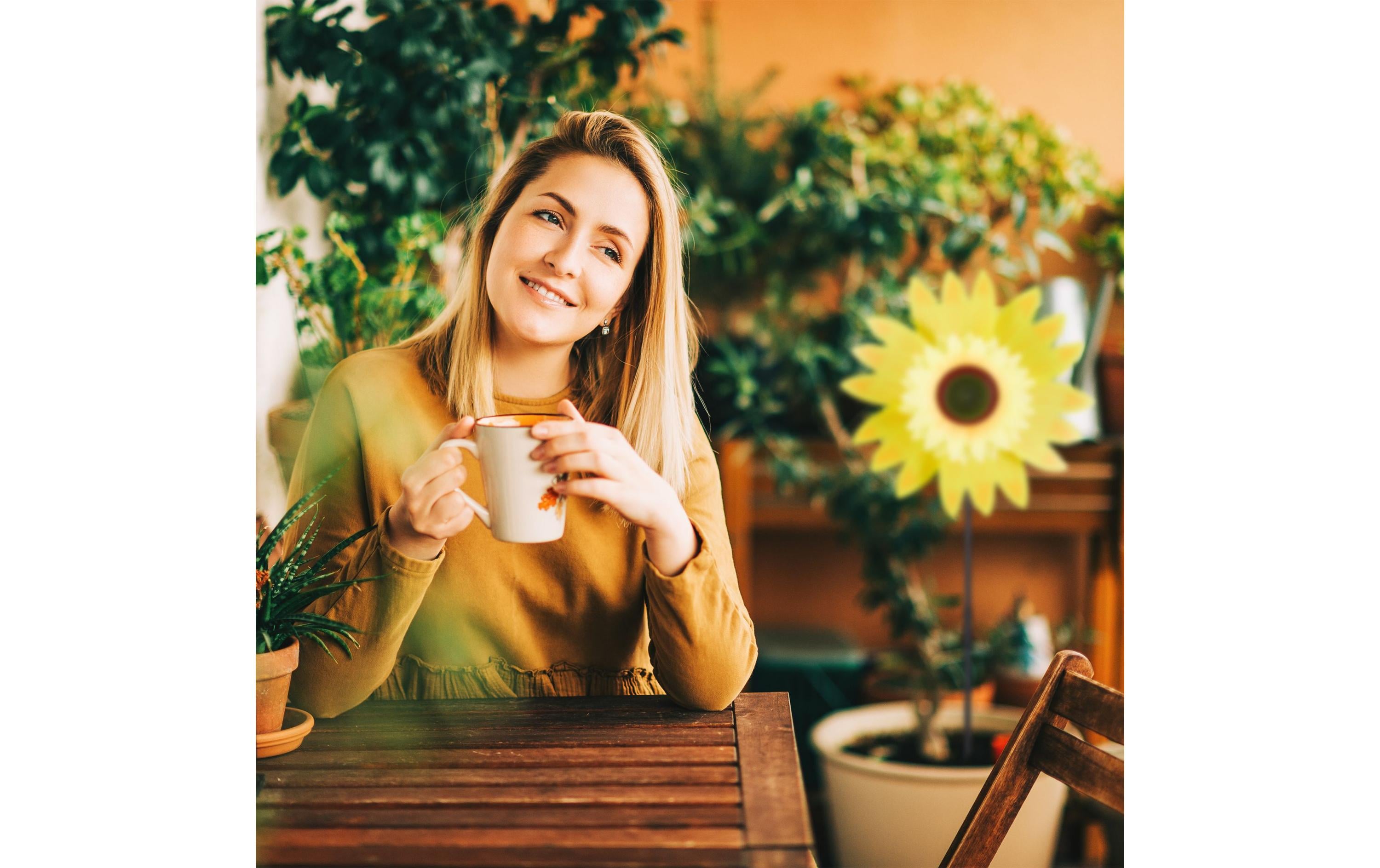 relaxdays Windrad Sonnenblume 70 cm