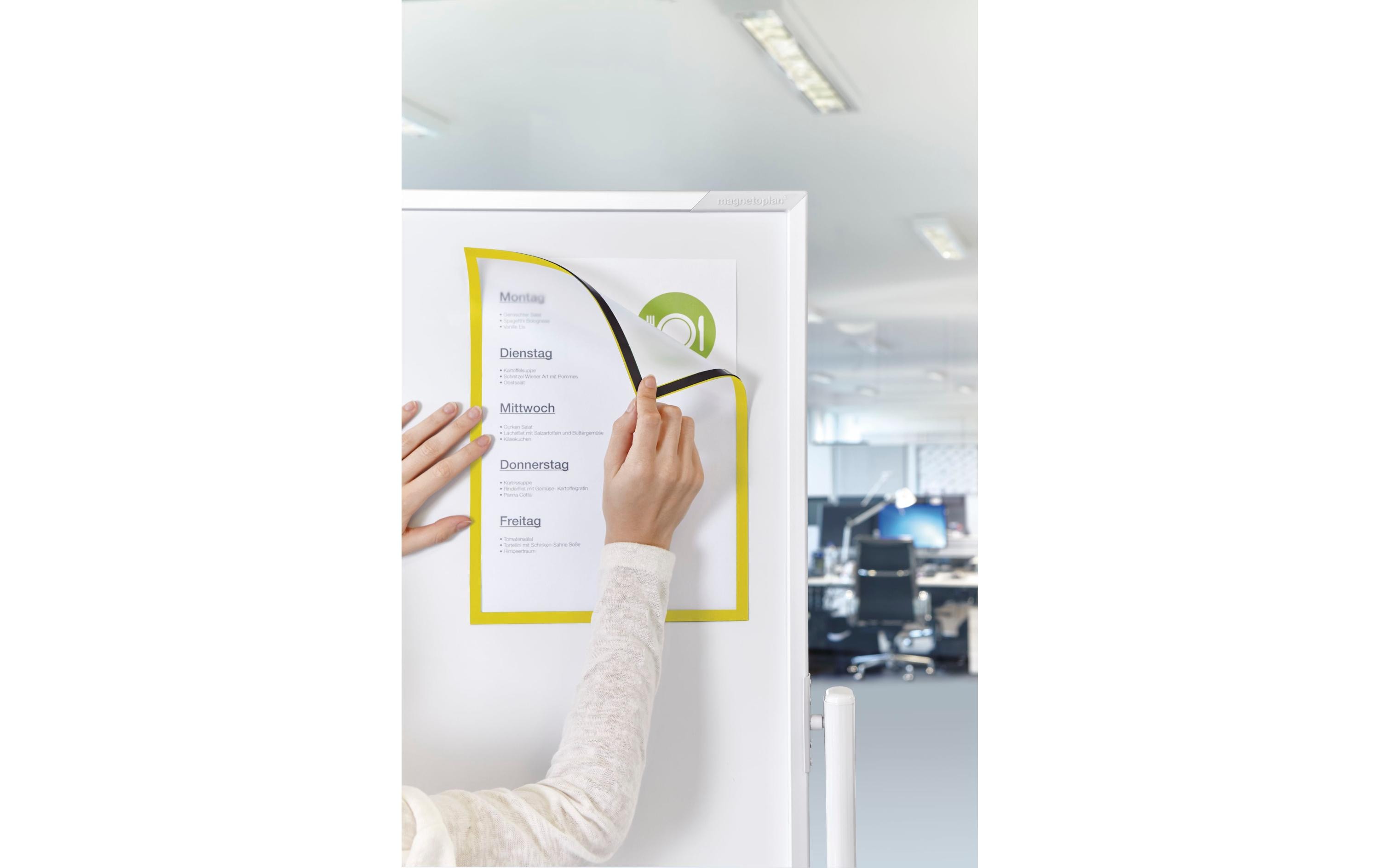 Magnetoplan Präsentationsrahmen Sichtfenster A4 Gelb, 5 Stück