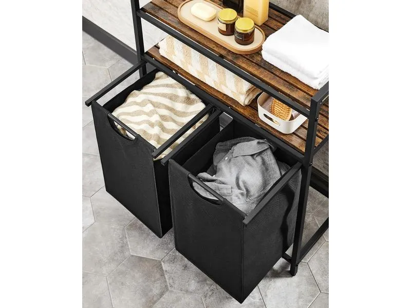 VASAGLE Wäschekorb 46 l, Schwarz VASAGLE Wäschekorb 46 l, Schwarz