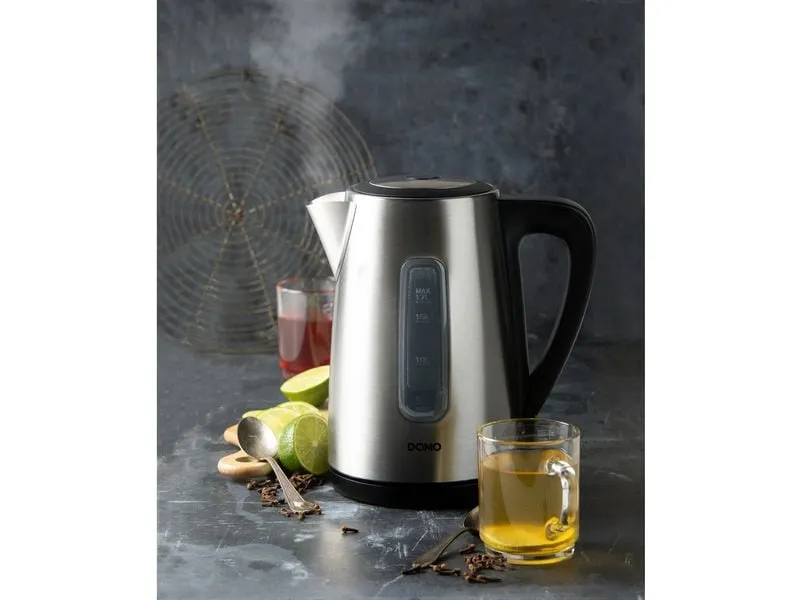 Domo Wasserkocher DO738WK 1.7 l, Edelstahl Domo Wasserkocher DO738WK 1.7 l, Edelstahl