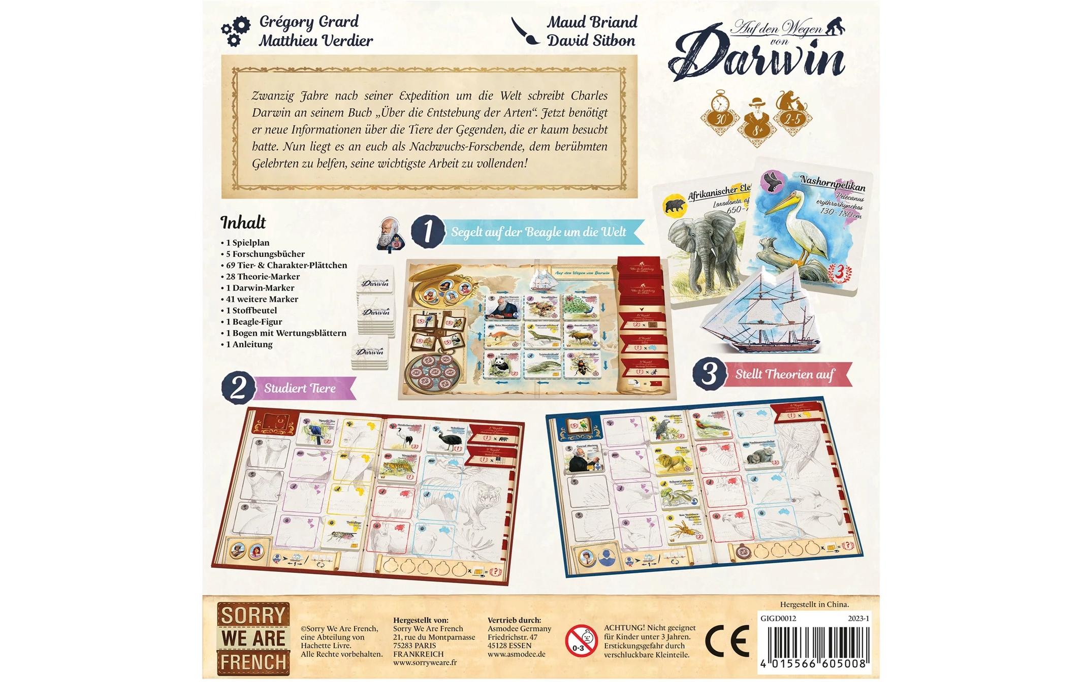 Asmodée Familienspiel Auf den Wegen von Darwin -DE-