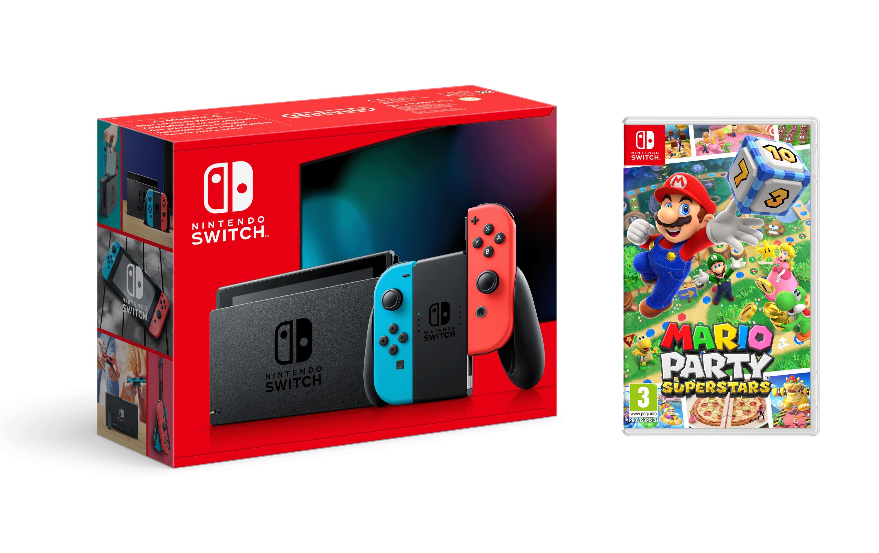Nintendo Switch Rot/Blau inklusive Mario Party Superstars Nintendo Switch Rot/Blau inklusive Mario Party Superstars