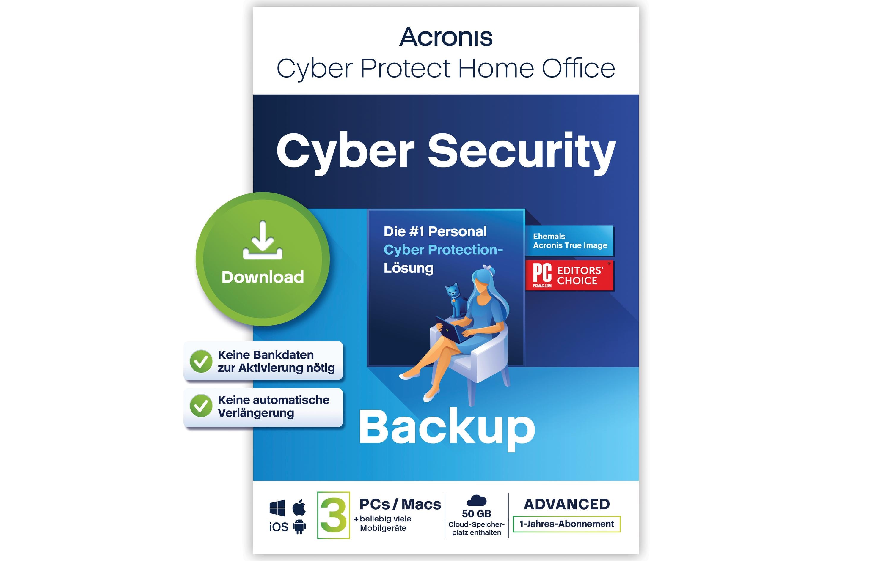 Acronis Cyber Protect Home Office Security Edition ESD, ABO, 3PC, 1y