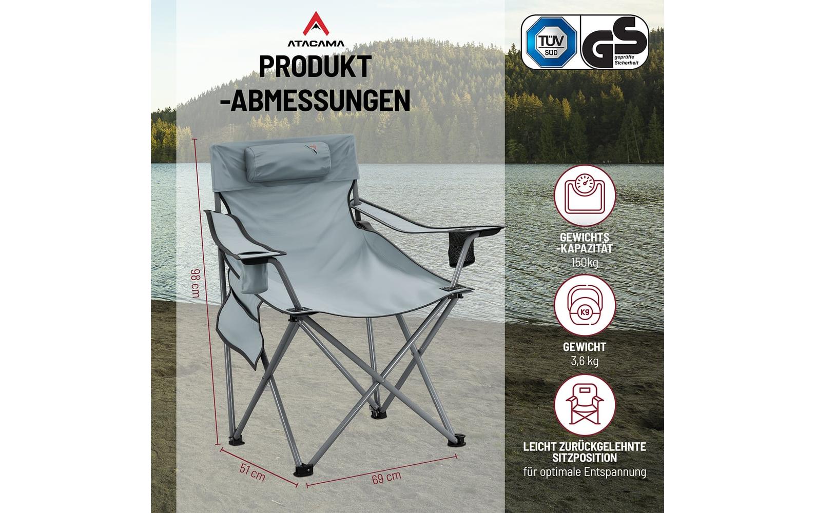 Atacama Campingstuhl Dunkelgrau