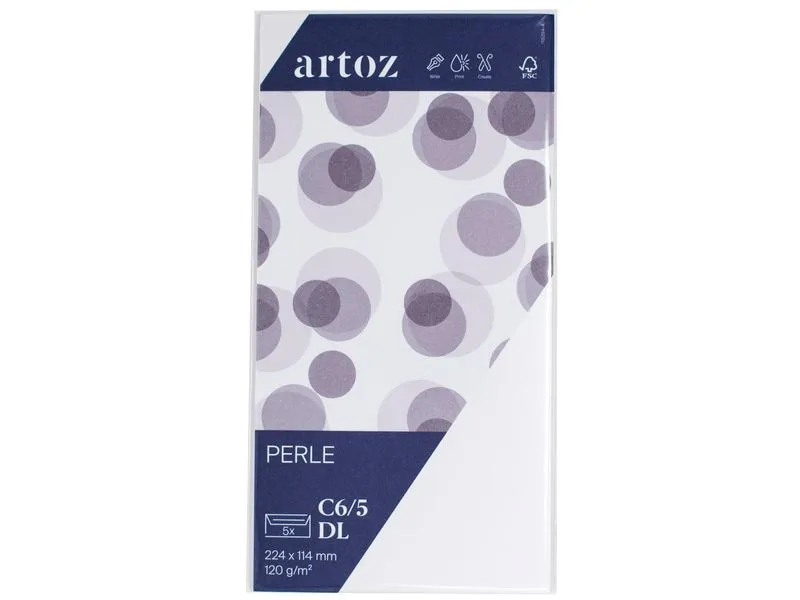 Artoz Couvert Perle C6/5, 5 Stück, Weiss Artoz Couvert Perle C6/5, 5 Stück, Weiss