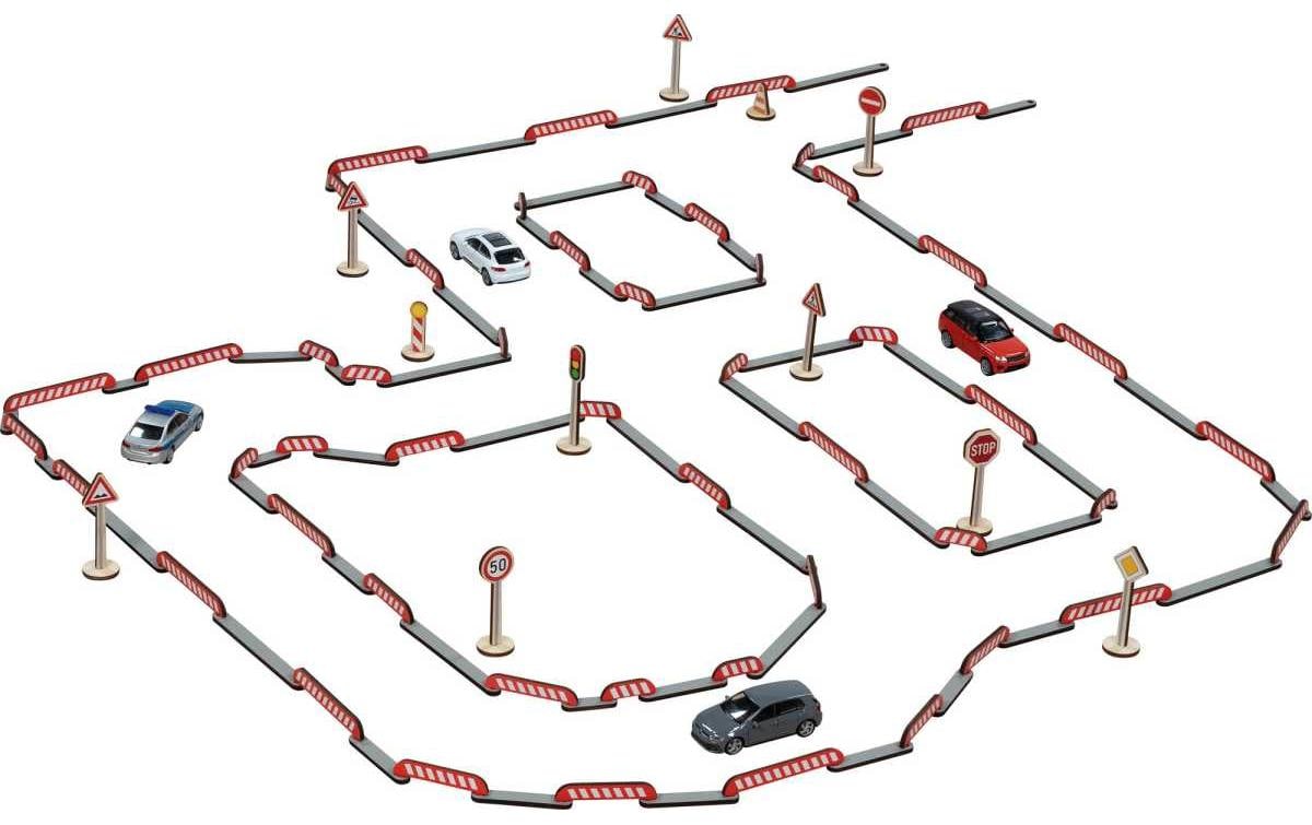 Goki Spielset Strassenbau FlexiRoads 80-teilig
