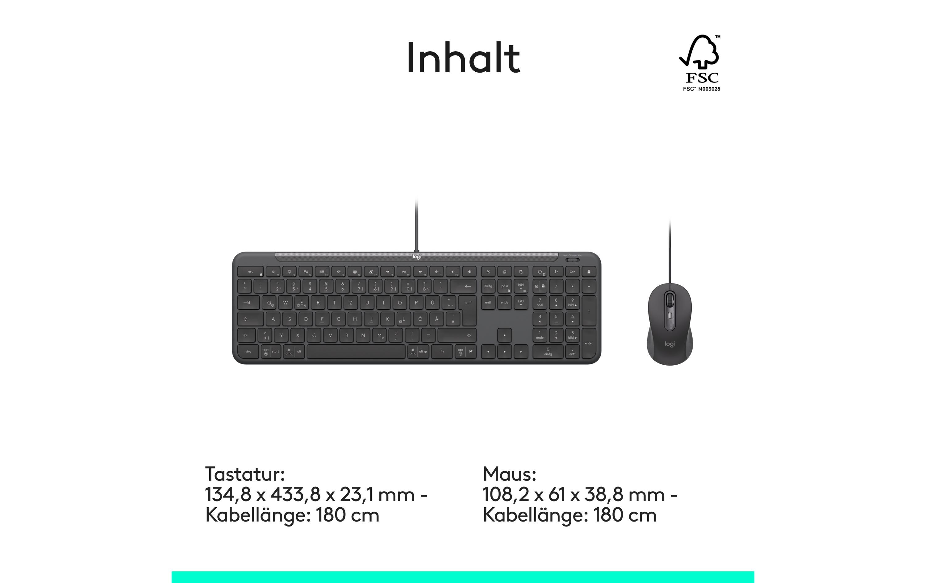 Logitech Tastatur-Maus-Set MK620 wired Combo for Business