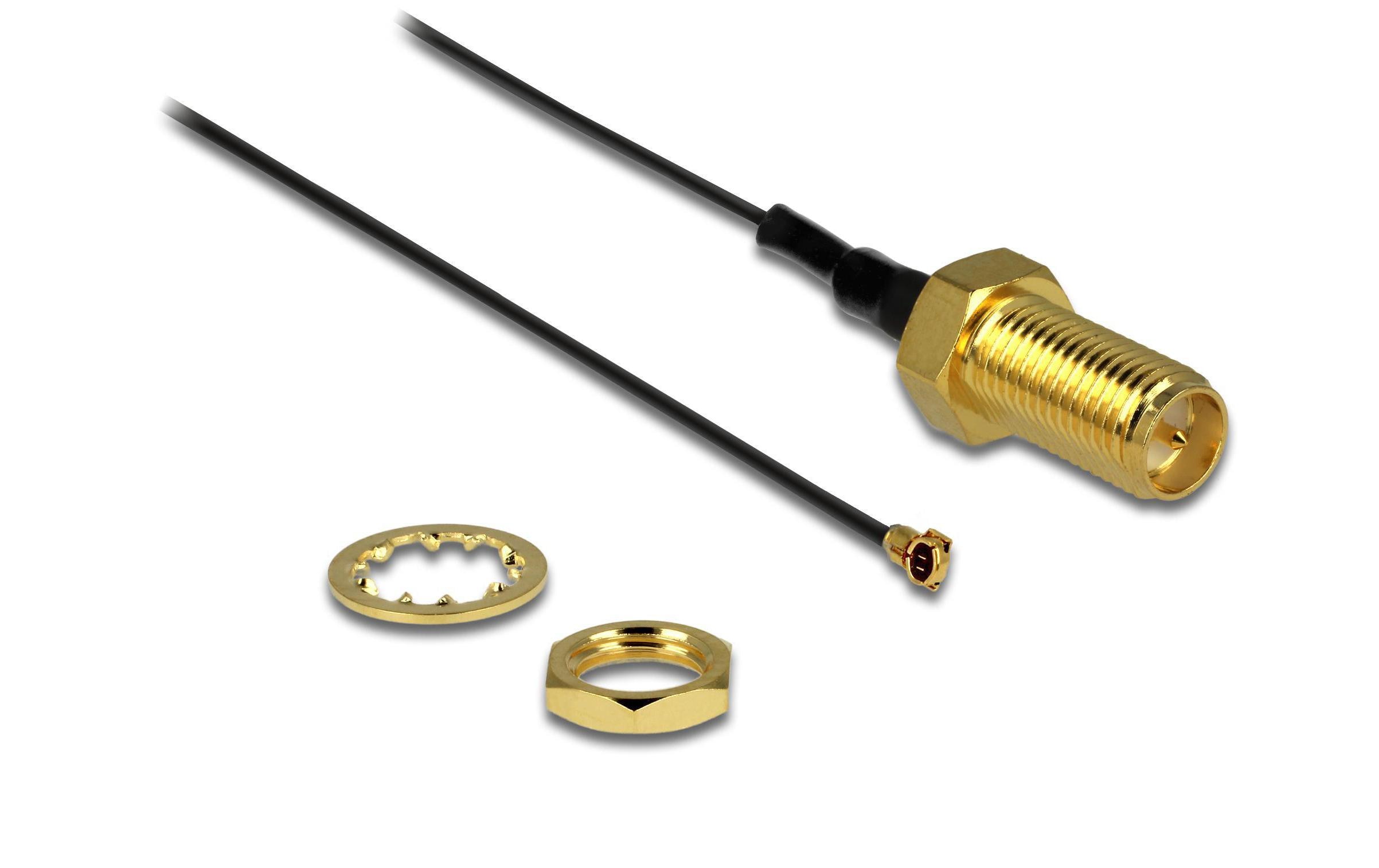 Delock Antennenkabel RP-SMA zu MHF4, 20cm, zum Einbau Delock Antennenkabel RP-SMA zu MHF4, 20cm, zum Einbau