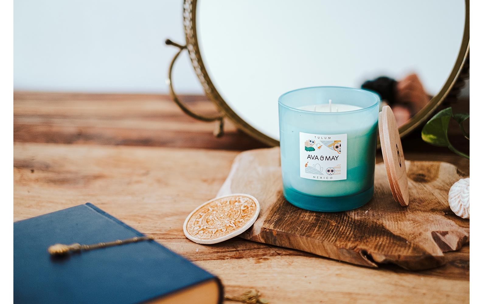 AVA & MAY Duftkerze Tulum Gross, 500 g