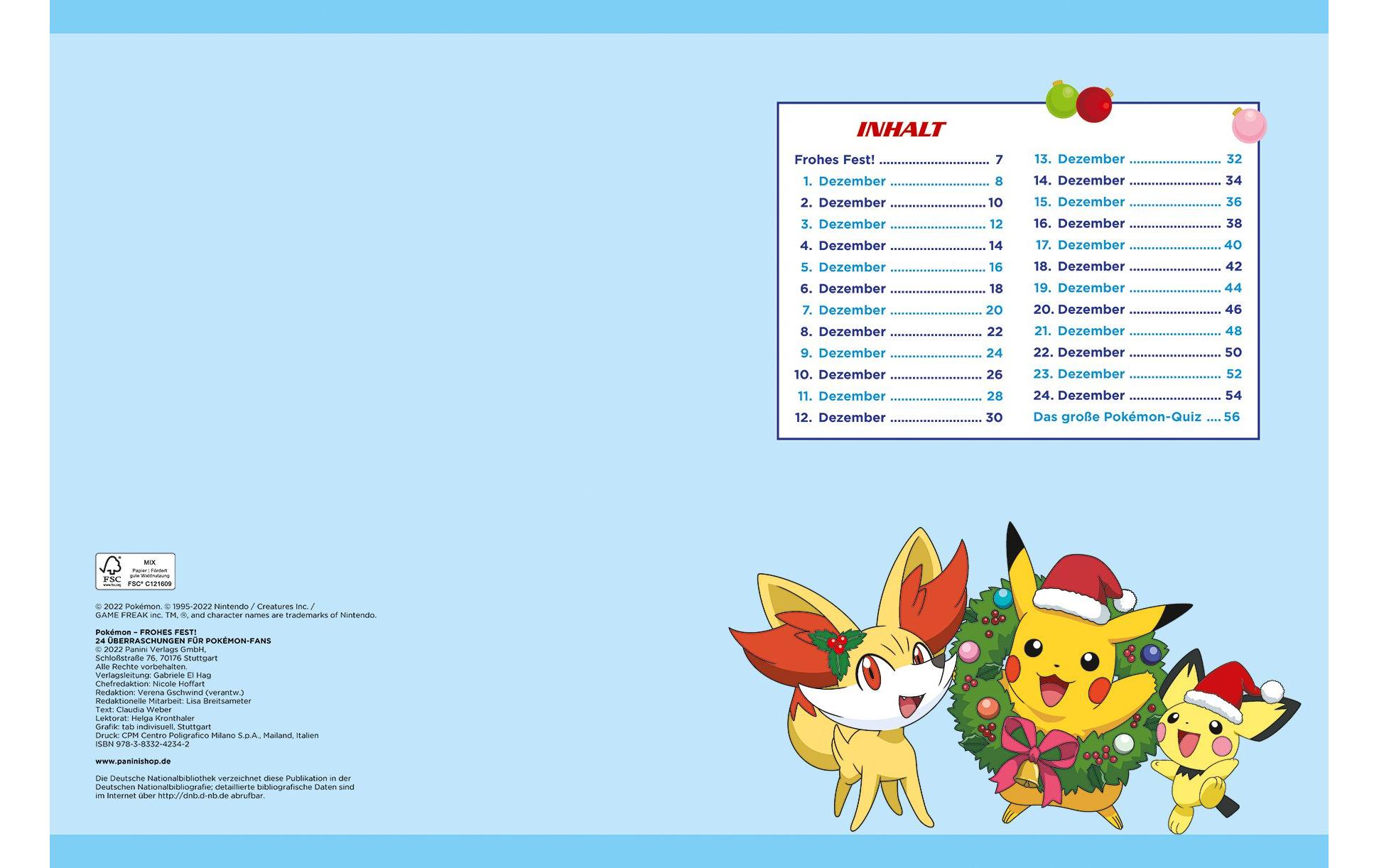 Literatur diverse Adventskalender Pokémon 24 Überraschungen