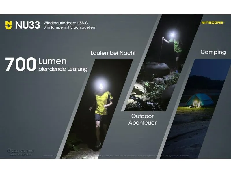 Nitecore Stirnlampe NU33 700 Lumen Nitecore Stirnlampe NU33 700 Lumen