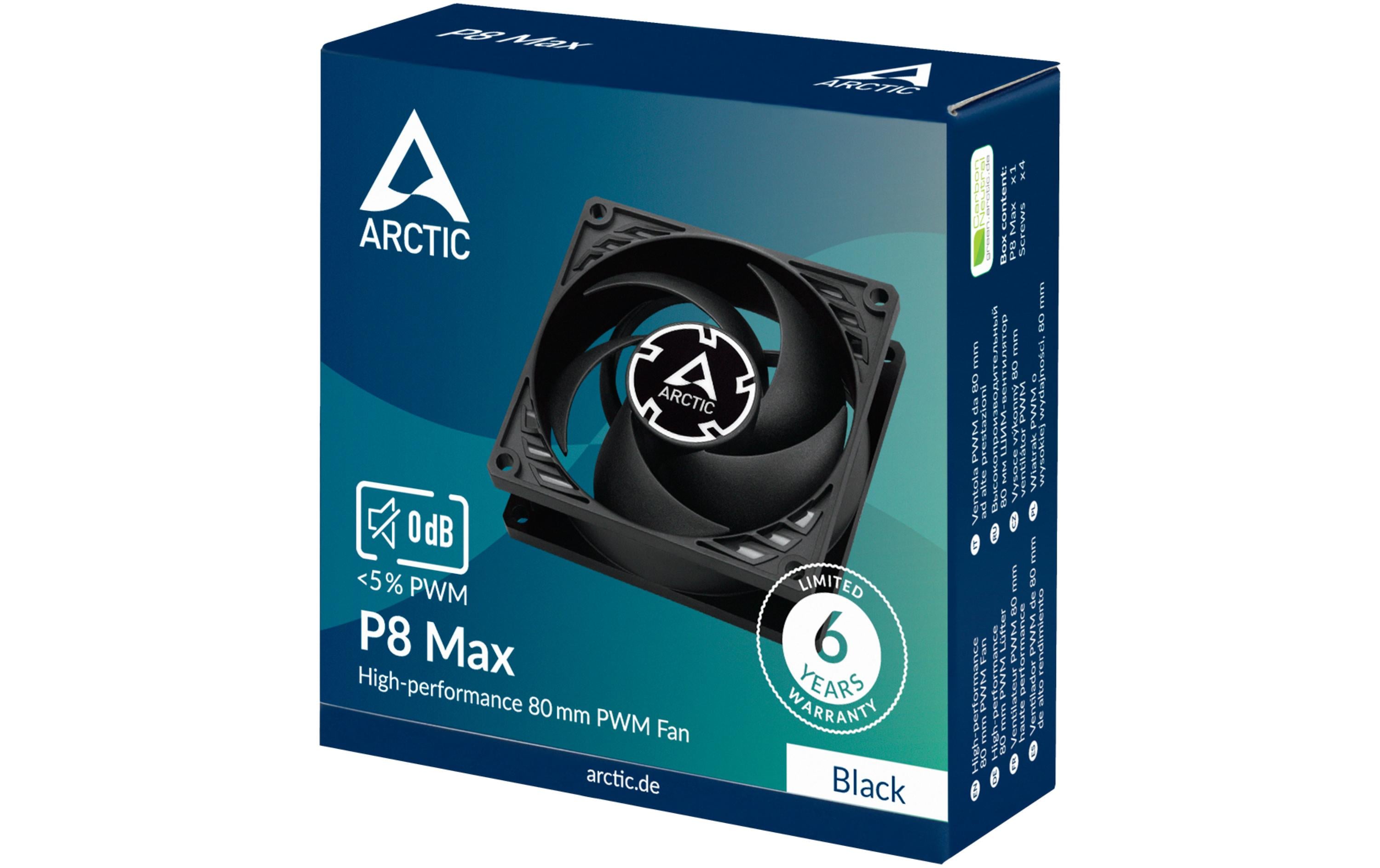Arctic Cooling PC-Lüfter P8 Max Schwarz