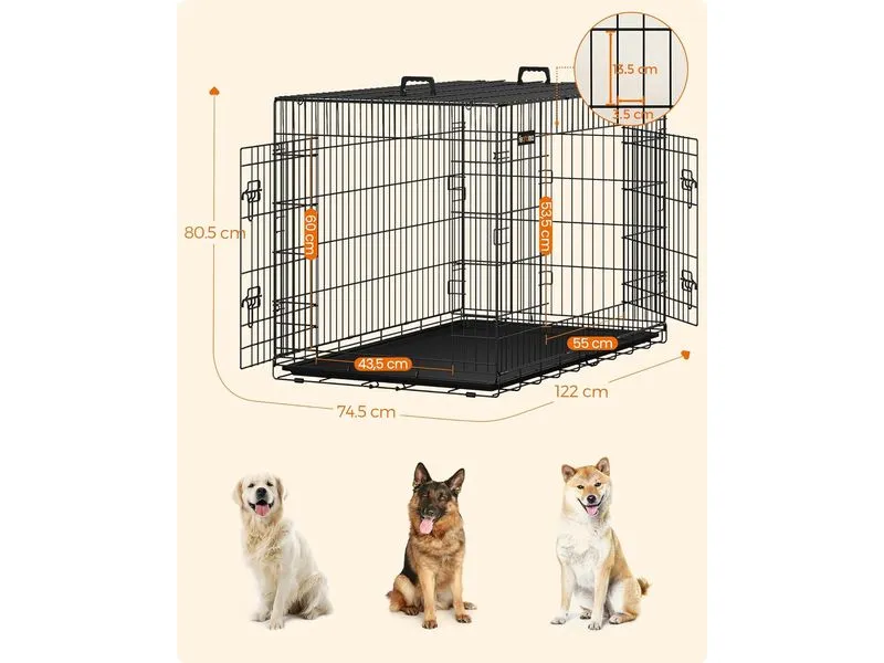 Feandrea Transportbox für Hunde 122 x 74.5 x 80.5 cm Feandrea Transportbox für Hunde 122 x 74.5 x 80.5 cm