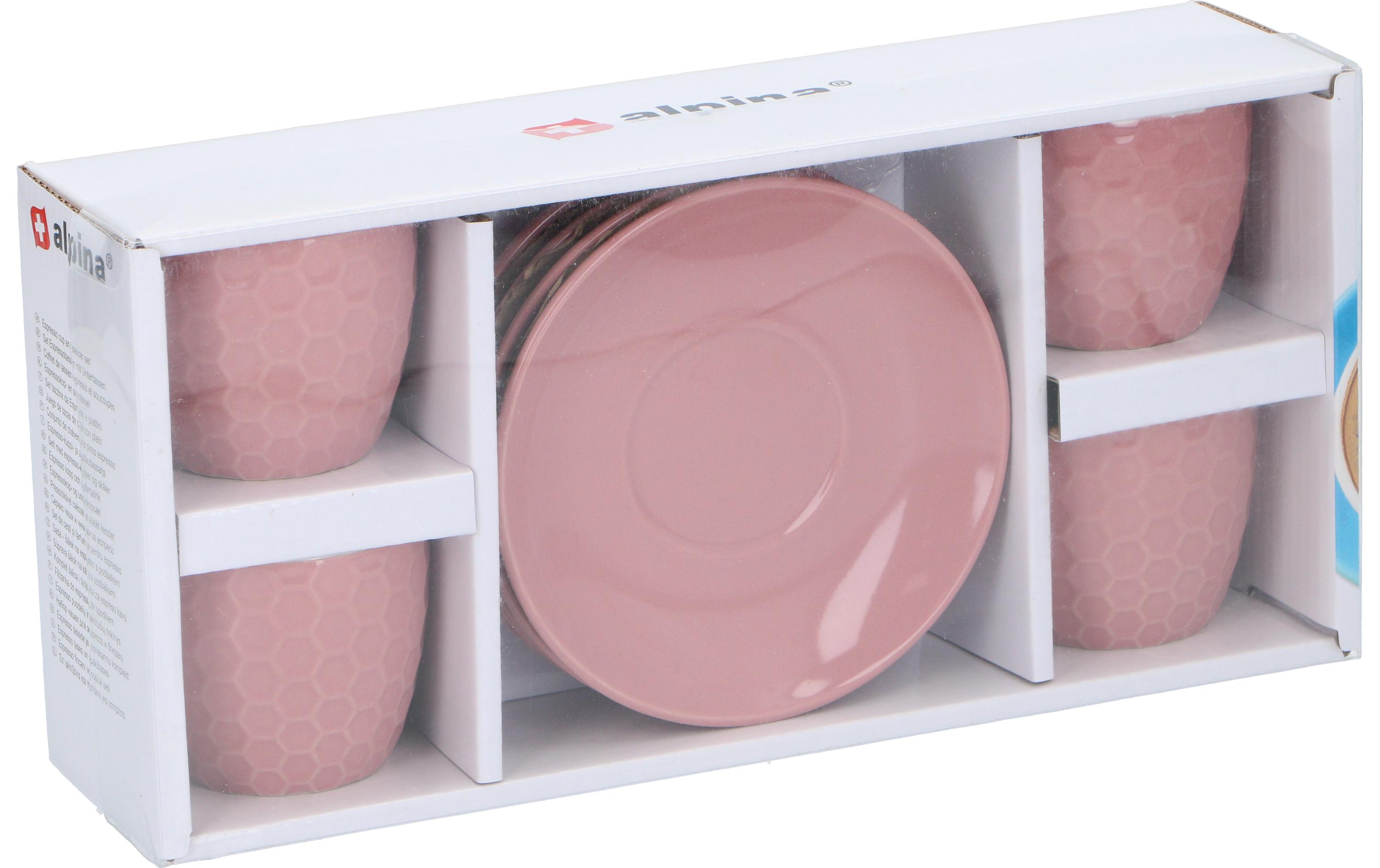 alpina Espresso-Set mit Untertassen 4 Stück, Assortiert