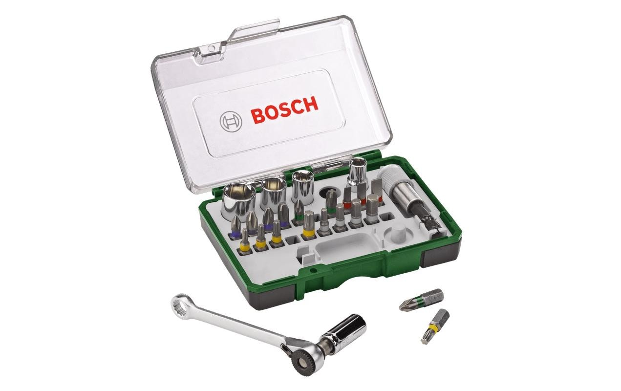 Bosch Schrauberbit- und Ratschen-Set, 27-teilig Bosch Schrauberbit- und Ratschen-Set, 27-teilig