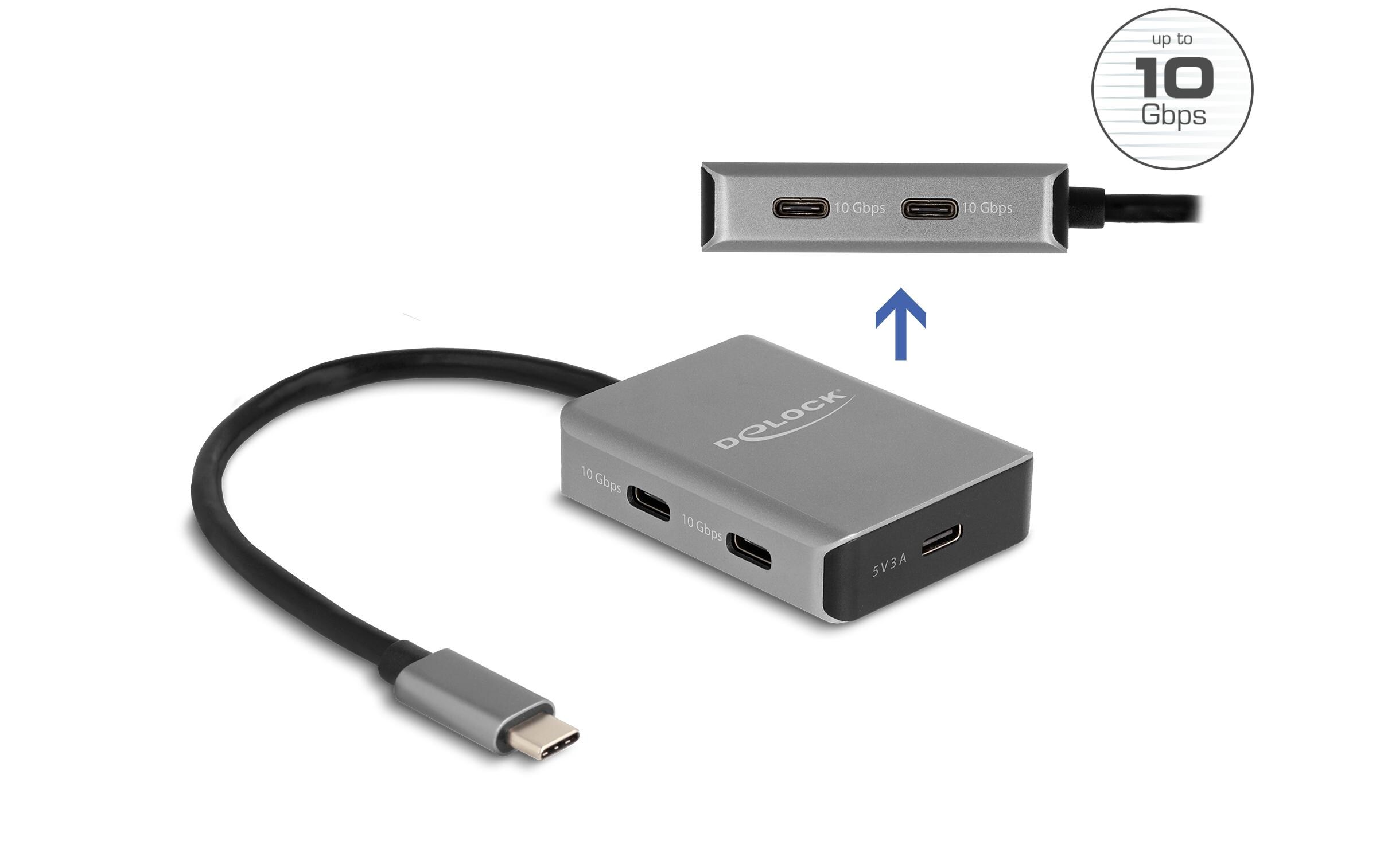 Delock USB-Hub 4 Port USB-C 10 Gbps Delock USB-Hub 4 Port USB-C 10 Gbps