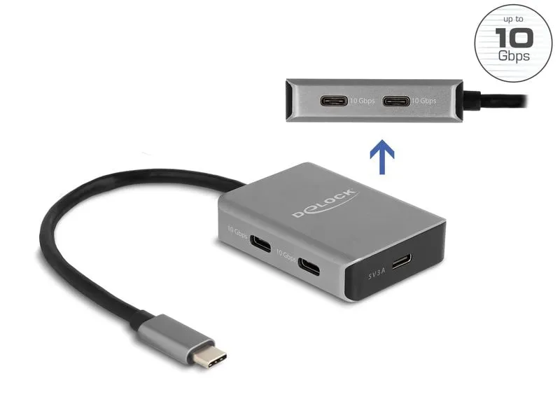 Delock USB-Hub 4 Port USB-C 10 Gbps