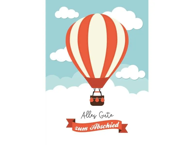 Cart Abschiedskarte Heissluftballon A4 Cart Abschiedskarte Heissluftballon A4