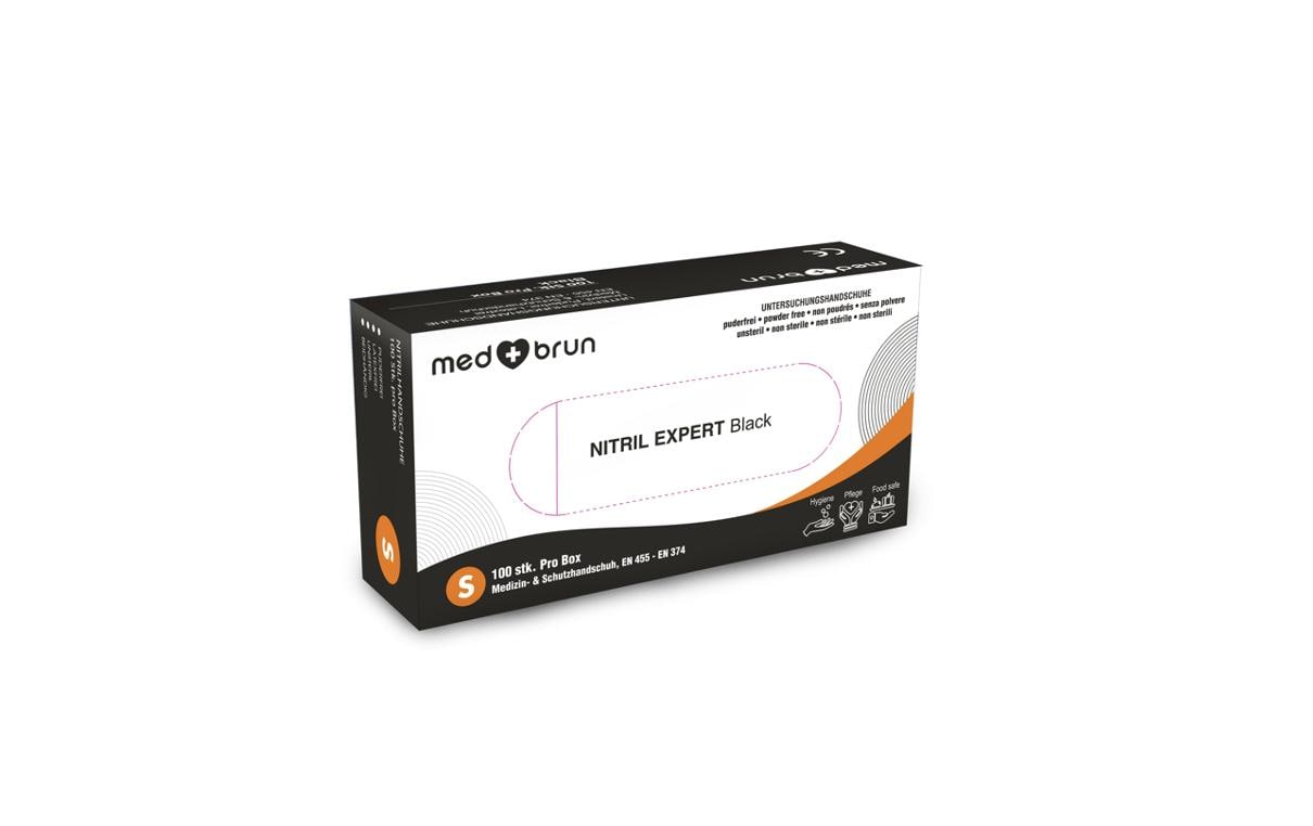 MedBrun Nitril Expert M, Schwarz, 100 Stk MedBrun Nitril Expert M, Schwarz, 100 Stk