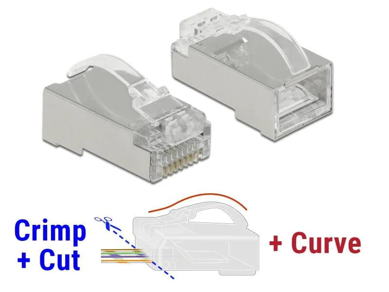 Delock Stecker RJ45 Cat.6 STP 20 Stück, Transparent, geschirmt Delock Stecker RJ45 Cat.6 STP 20 Stück, Transparent, geschirmt