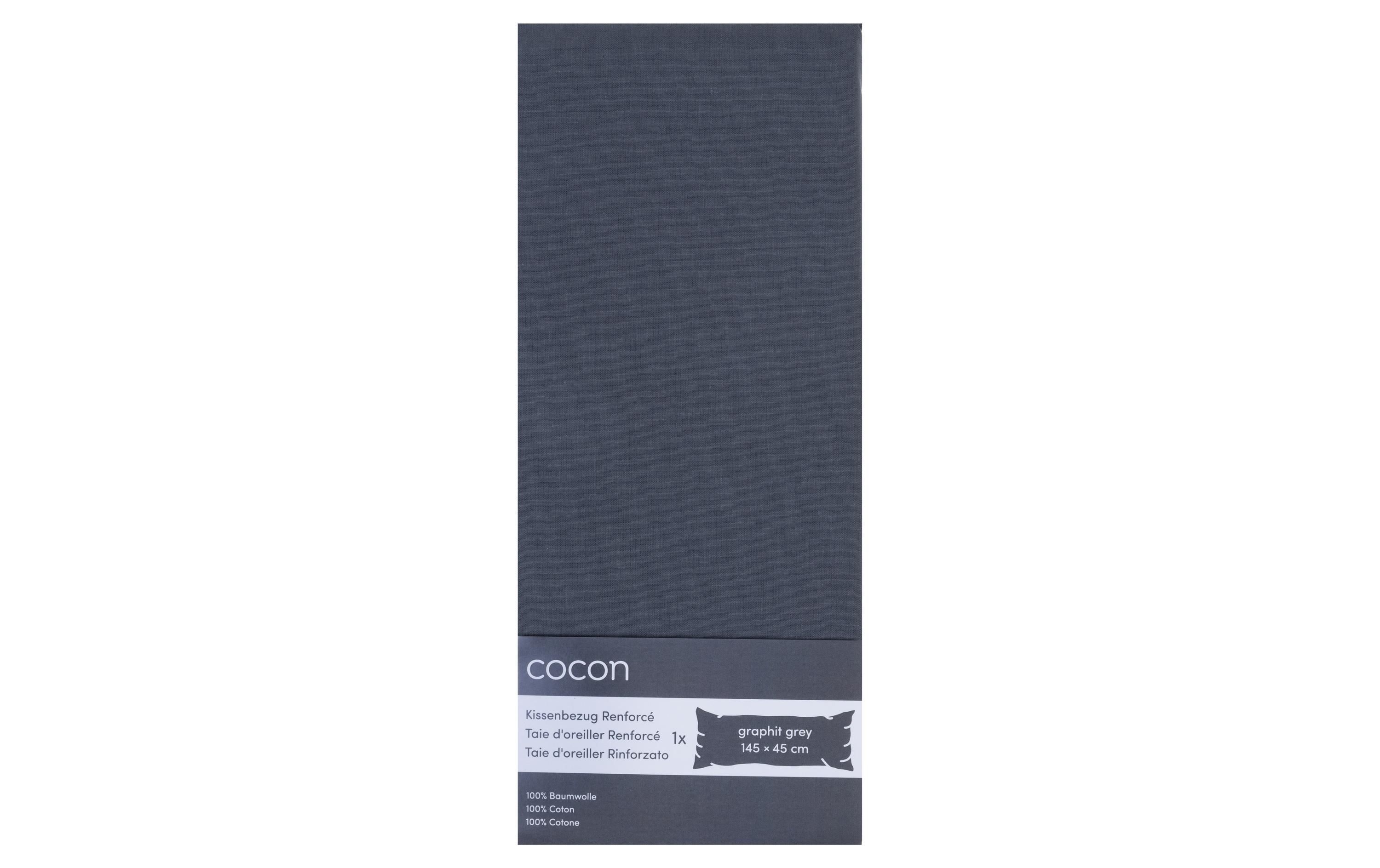 COCON Seitenschläferkissenbezug 45 x 145 cm, Graphit