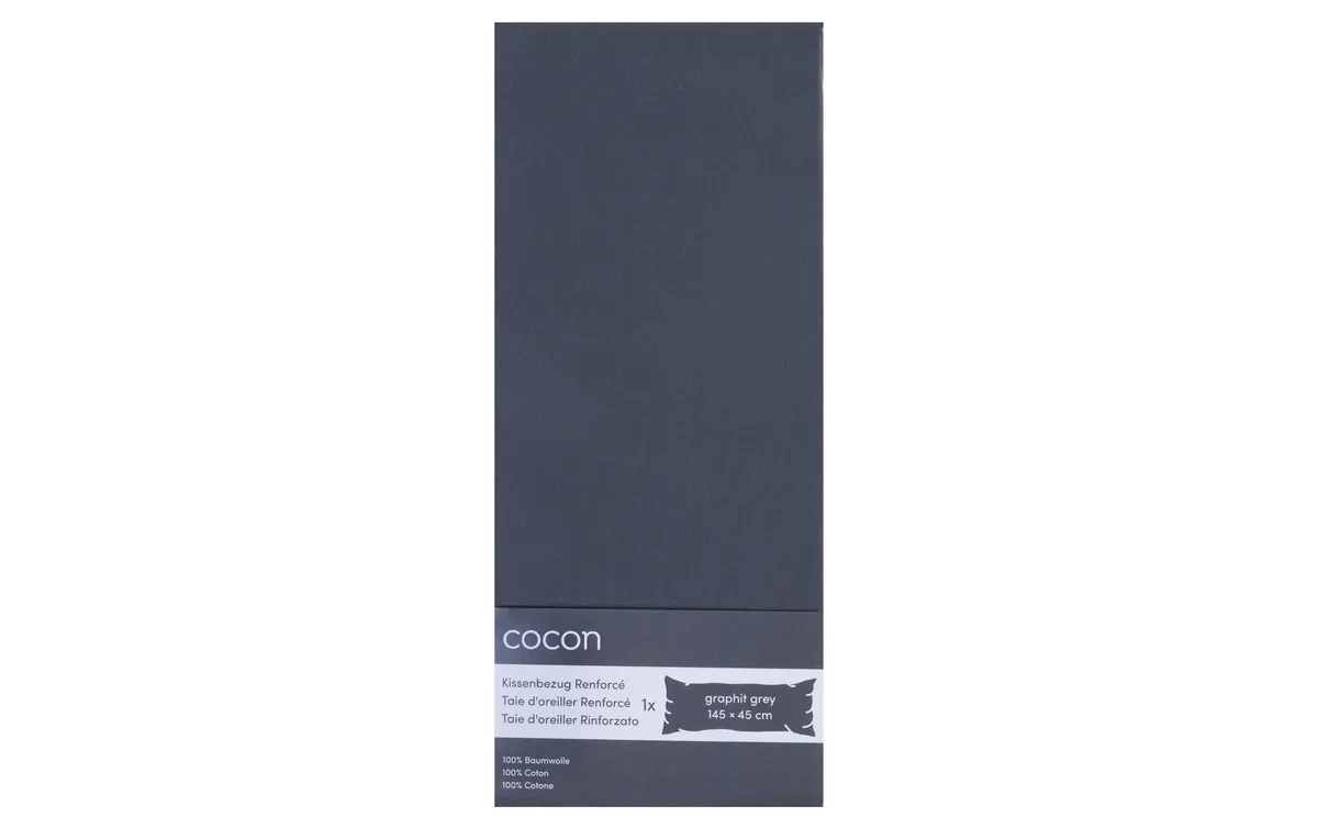 COCON Seitenschläferkissenbezug 45 x 145 cm, Graphit