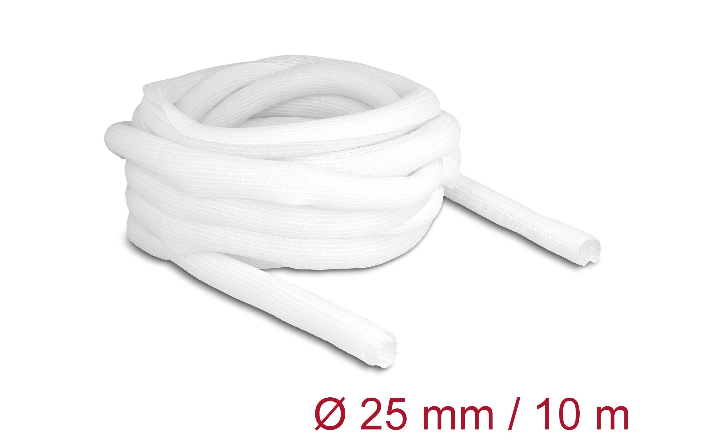 Delock Geflechtschlauch Selbstschliessend 10 m x 25 mm Weiss Delock Geflechtschlauch Selbstschliessend 10 m x 25 mm Weiss