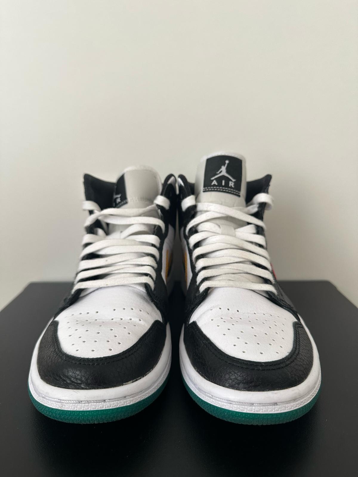 Air Jordan 1 Mid - schwarz/grün/rot/gelb - Gr. 38