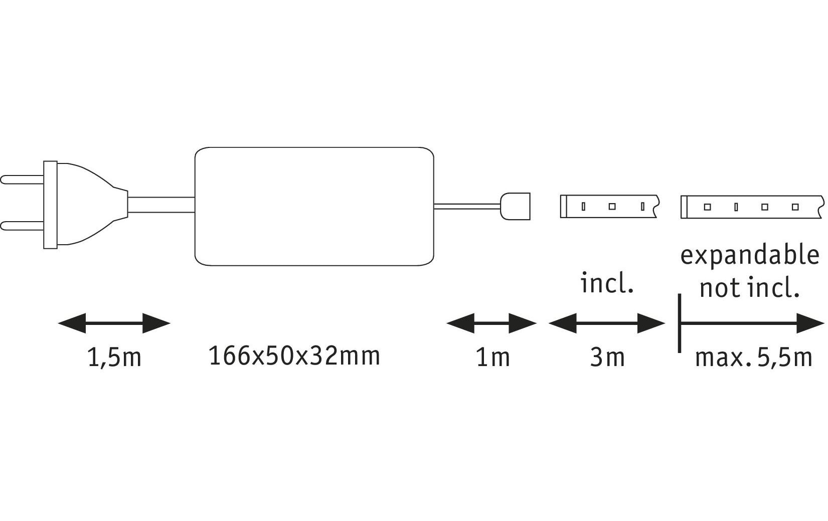 Paulmann LED-Stripe MaxLED 1000 6500 K, 3 m Basisset