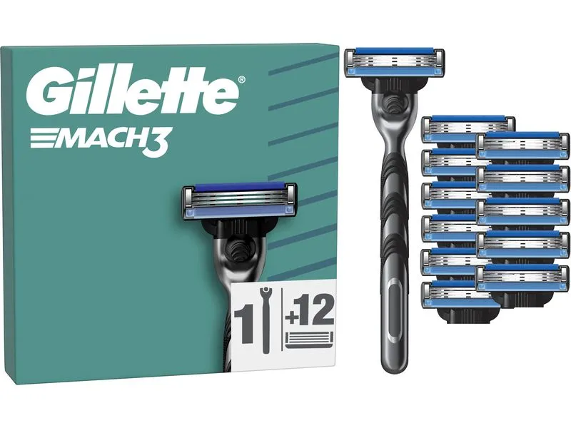 Gillette Herrenrasierer Gillette Mach3 Basis 12er + Handstück