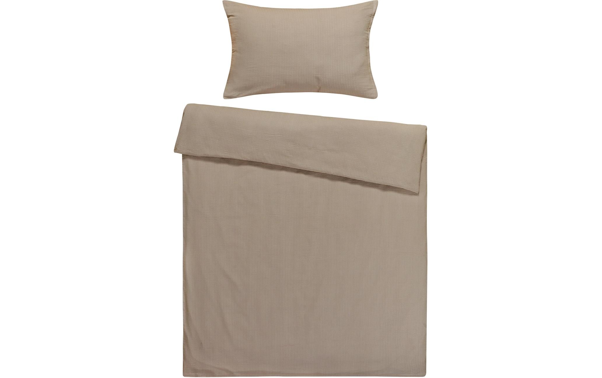 Flair Bettwäschegarnitur Seersucker Taupe