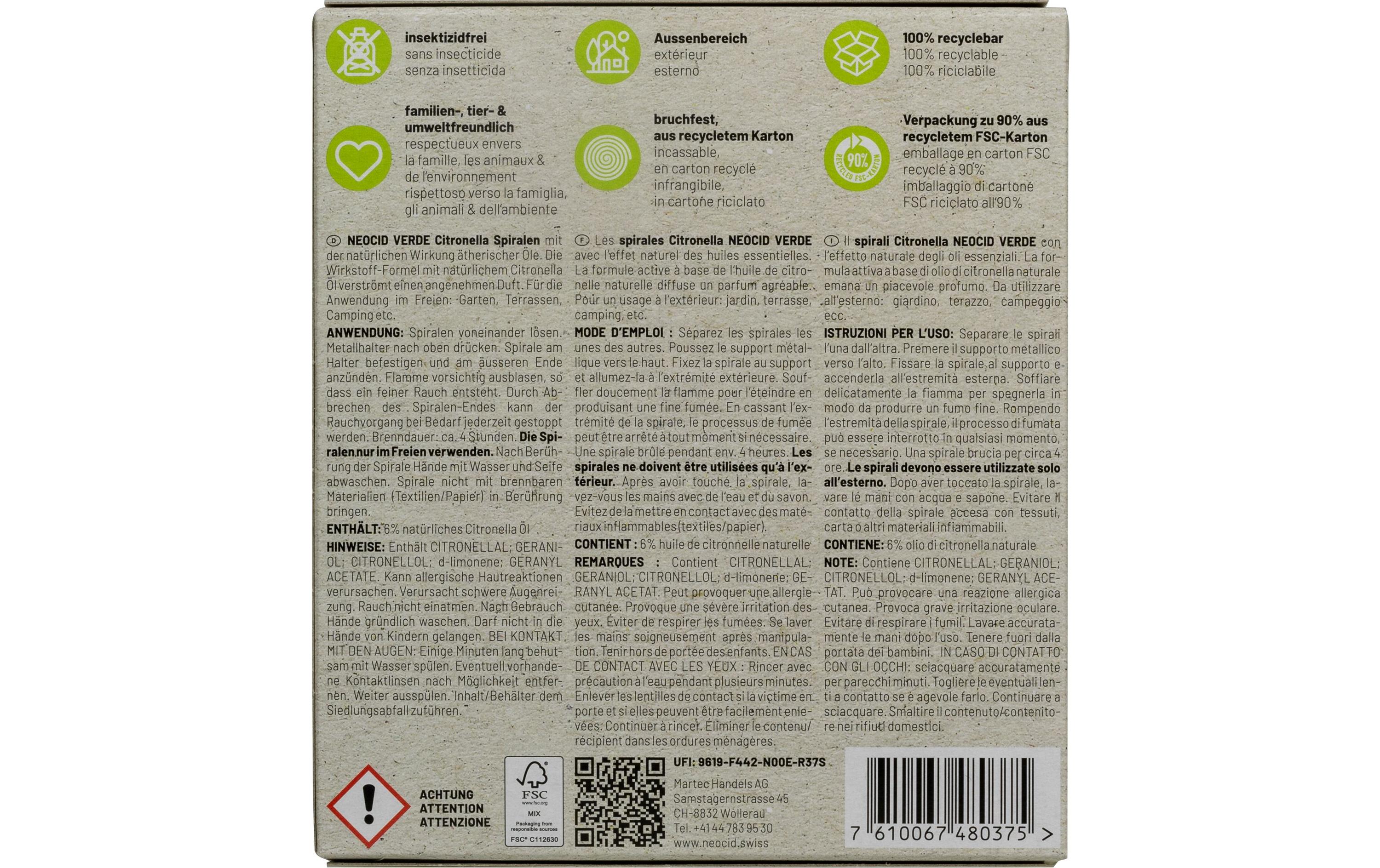 Neocid Expert Mückenspirale Citronella 1 Stück