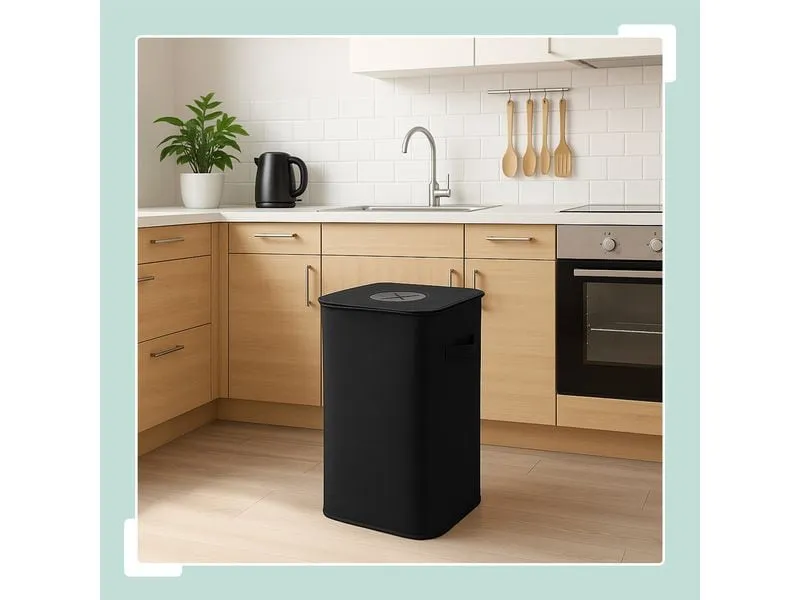 relaxdays Recyclingtasche 100 L Schwarz